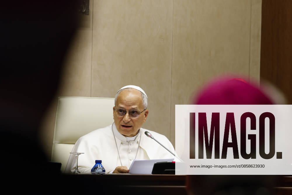 Pope Leo XIV meets bishops at the Spanish Episcopal Conference in Madrid, Spain, 08 June 2026, as part of his week long visit to the country. Pope meets bishops at the Spanish Episcopal Conference !ACHTUNG: NUR REDAKTIONELLE NUTZUNG!
