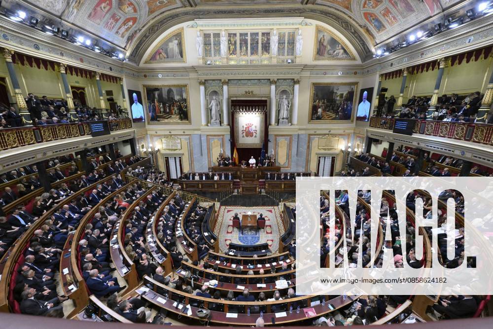 SPAIN - POPE LEO XIV DURING A JOINT SESSION OF THE SPANISH PARLAMENT AT THE CONGRESS OF DEPUTIES IN MADRID - 2026 6 8 Spain, Vatican, 2026 6 8 Pope Leo XIV during a joint session of the Spanish Parliament at the Congress of Deputies in Madrid - NO BOOKS