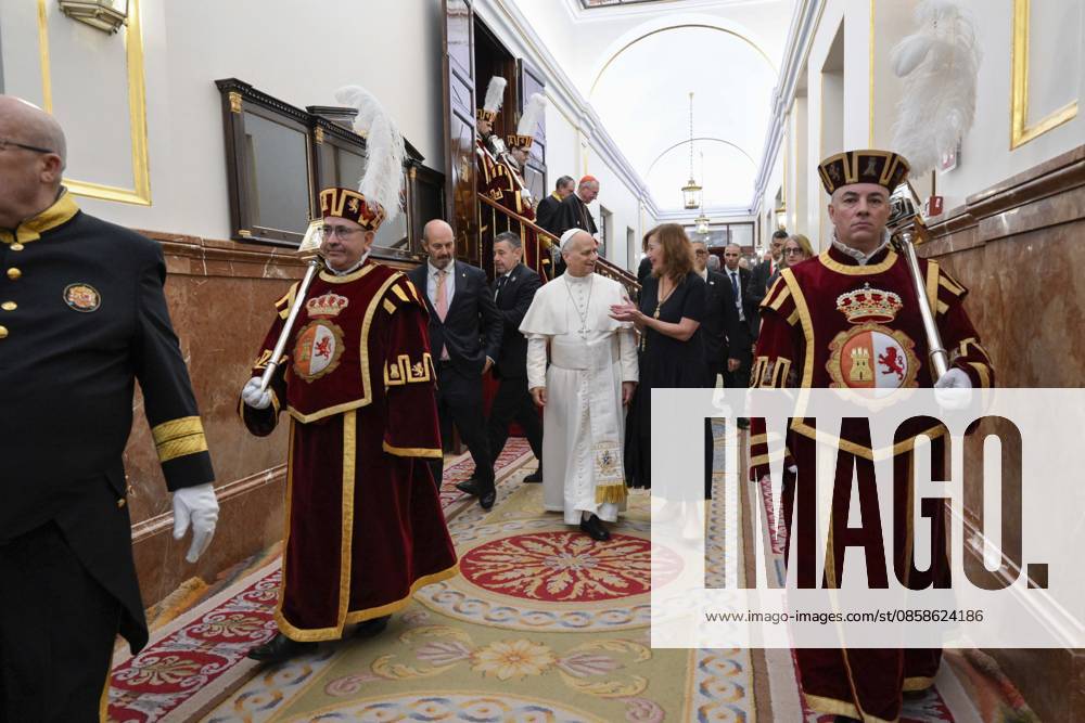 SPAIN - POPE LEO XIV DURING A JOINT SESSION OF THE SPANISH PARLAMENT AT THE CONGRESS OF DEPUTIES IN MADRID - 2026 6 8 Spain, Vatican, 2026 6 8 Pope Leo XIV during a joint session of the Spanish Parliament at the Congress of Deputies in Madrid - NO BOOKS