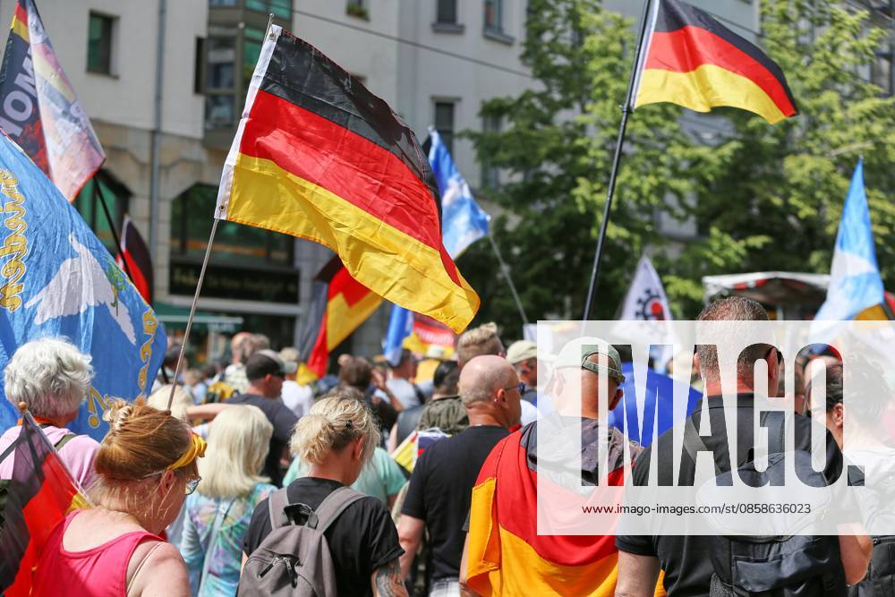 Center Demonstration against the Federal Government Participants with German flag