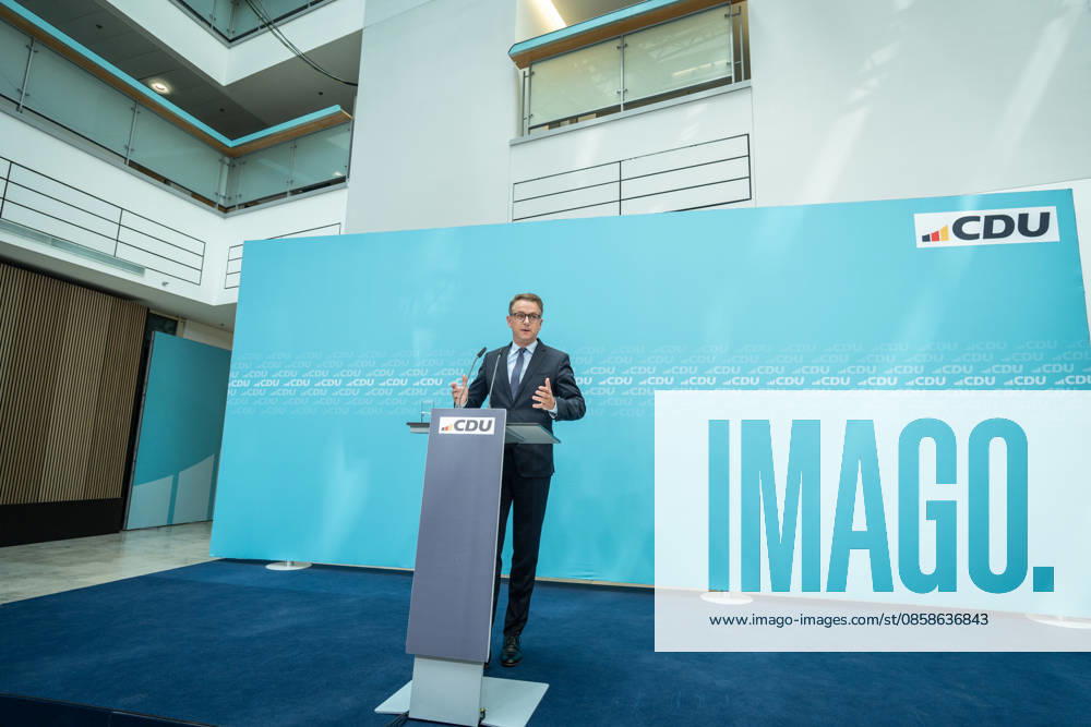 Carsten Linnemann, CDU Secretary General, during the press conference after the Federal Executive Committee meeting CDU Federal Executive Committee and committee meetings on 08 06 2026, Berlin Berlin Germany Konrad Adenauer Haus, Bundespart