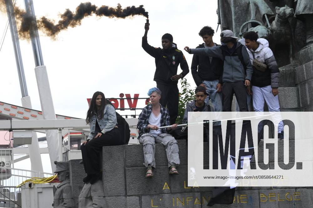 Protest Against Police Violence 08 06 2026 BRUSSELS, BELGIUM - Staff, teachers and students protest police violence outside the Palace of Justice pictured on June 08, 2026 in Brussels, Belgium, 08 06 2026 Brussels Belgium