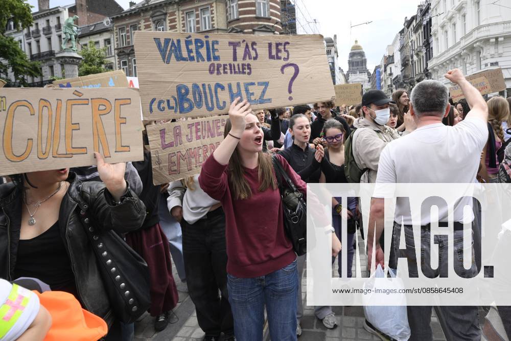 Protest Against Police Violence 08 06 2026 BRUSSELS, BELGIUM - Staff, teachers and students protest police violence outside the Palace of Justice pictured on June 08, 2026 in Brussels, Belgium, 08 06 2026 Brussels Belgium
