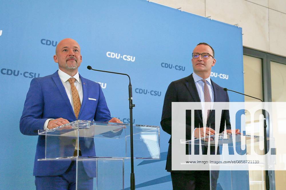 German Bundestag Union parliamentary group meeting CSU regional group leader Alexander Hoffmann and parliamentary group leader Jens Spahn CDU