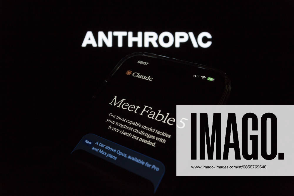 Anthropic on Tuesday introduced Claude Fable 5, as seen featured on its webpage, displayed on a smartphone. Taichung Taiwan - ZUMAc217 20260610_zip_c217_003