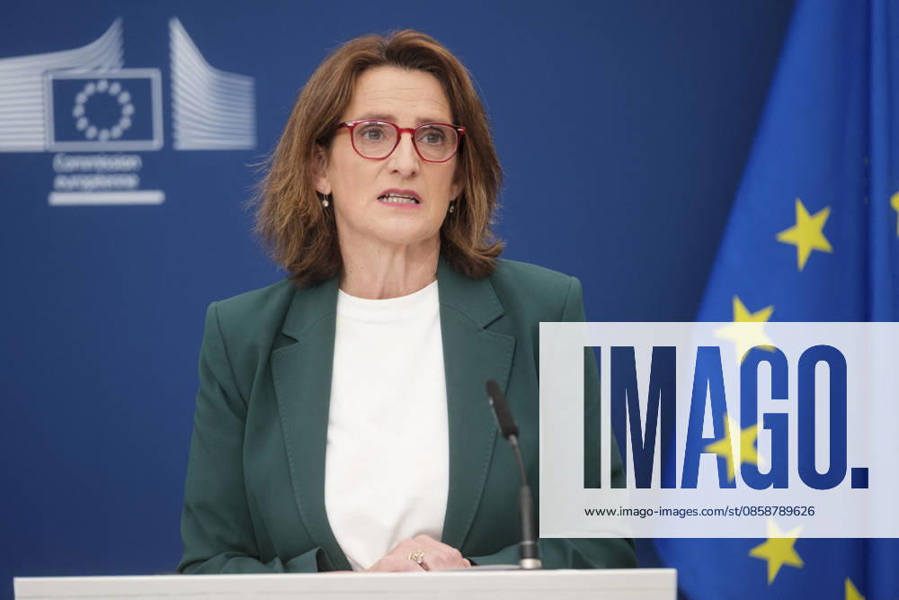 European Commission Imposes Interim Measures on Meta - Brussels Teresa Ribera Rodriguez, European Commissioner for the Green Deal, speaks to the media at the Berlaymont, headquarters of the European Commission in Brussels, Belgium on June 9, 2026, as the EU orders Meta to restore free access to WhatsApp for competing AI assistants, overturning a policy that blocked competition and favored its own service, Meta AI, while a full antitrust investigation into Meta s dominant position continues. Photo by Monasse T ANDBZ ABACAPRESS.COM Brussels Brussels-Capital Belgium