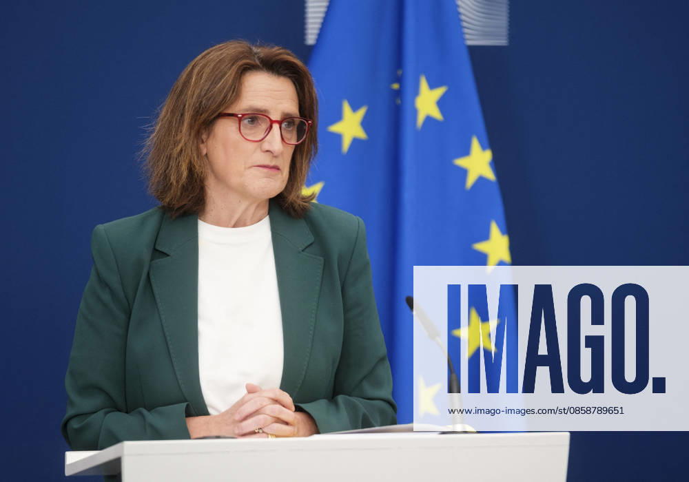 European Commission Imposes Interim Measures on Meta - Brussels Teresa Ribera Rodriguez, European Commissioner for the Green Deal, speaks to the media at the Berlaymont, headquarters of the European Commission in Brussels, Belgium on June 9, 2026, as the EU orders Meta to restore free access to WhatsApp for competing AI assistants, overturning a policy that blocked competition and favored its own service, Meta AI, while a full antitrust investigation into Meta s dominant position continues. Photo by Monasse T ANDBZ ABACAPRESS.COM Brussels Brussels-Capital Belgium