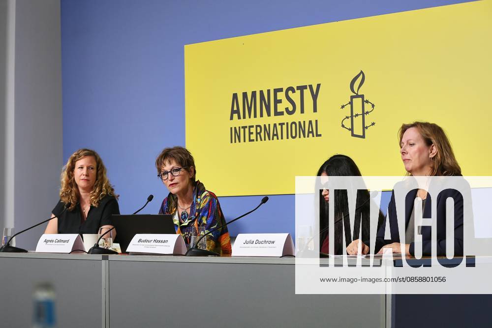 Federal Press Conference Press Conference Amnesty International Ethnic cleansing in the West Bank L R Julia Jorch, Agnès Callamard, Budour Hassan, Julia Duchrow