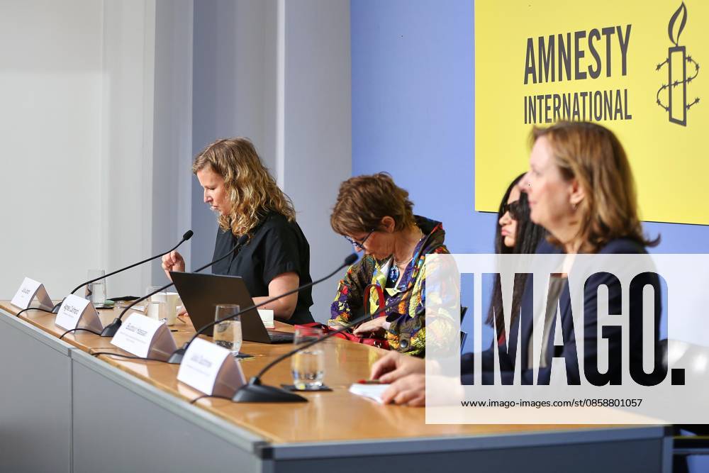Federal Press Conference Press Conference Amnesty International Ethnic cleansing in the West Bank L R Julia Jorch, Agnès Callamard, Budour Hassan, Julia Duchrow