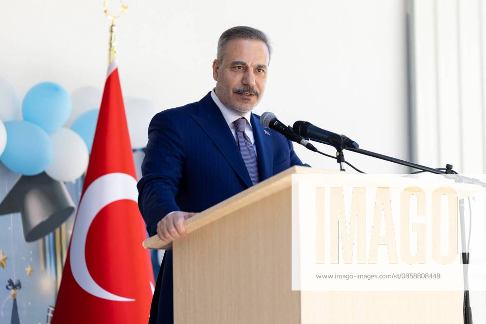 Turkish Foreign Minister Hakan Fidan in Sofia SOFIA, BULGARIA – JUNE 10: Turkish Foreign Minister Hakan Fidan delivers a speech during the graduation ceremony of the 2025-2026 academic year at the Sofia Higher Islamic Institute, as part of his visit to Sofia, Bulgaria on June 10, 2026. Murat Gok Anadolu Sofia Bulgaria. Editorial use only. Please get in touch for any other usage.