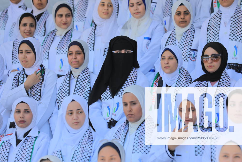Nursing students hold white coat ceremony amid Gaza ruins Palestinian students from the Faculty of Nursing and Health Sciences at the University College of Applied Sciences take part in a White Coat Ceremony and Nursing Oath event amid the ruins of the college s buildings in Gaza City on June 10, 2026. The ceremony, attended by representatives of international and donor organizations, was held at the site of facilities destroyed during the war and marks the beginning of the students’ practical training in the health sector. Photo by Bilal Osama apaimages Gaza city Gaza Strip Palestinian Territory 100626_Gaza_BO_00(12)