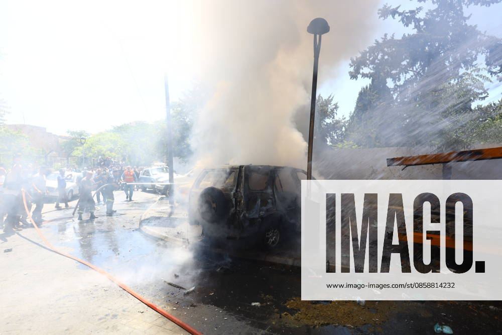 Israeli strikes target southern Lebanon despite ceasefire SIDON, LEBANON - JUNE 10: Firefighters work to extinguish a fire following an Israeli airstrike that targeted a vehicle in the city of Sidon, Lebanon on June 10, 2026. Israeli forces carried out airstrikes on areas in southern Lebanon despite the ceasefire, with a vehicle targeted in Sidon, causing a fire. Mohammad Abushama Anadolu Sidon Lebanon. Editorial use only. Please get in touch for any other usage.