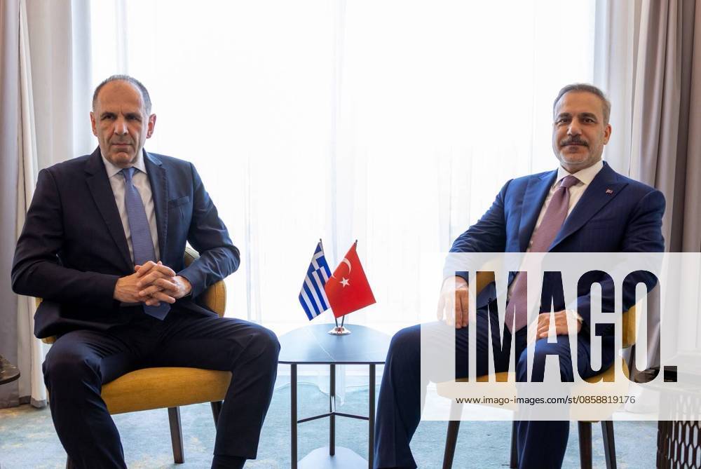 Hakan Fidan - Giorgos Gerapetritis meeting in Sofia??????? SOFIA, BULGARIA - JUNE 10: Turkish Foreign Minister Hakan Fidan meets with Greek Foreign Minister Giorgos Gerapetritis in Sofia, Bulgaria on June 10, 2026. Murat Gok Anadolu Sofia Bulgaria. Editorial use only. Please get in touch for any other usage.