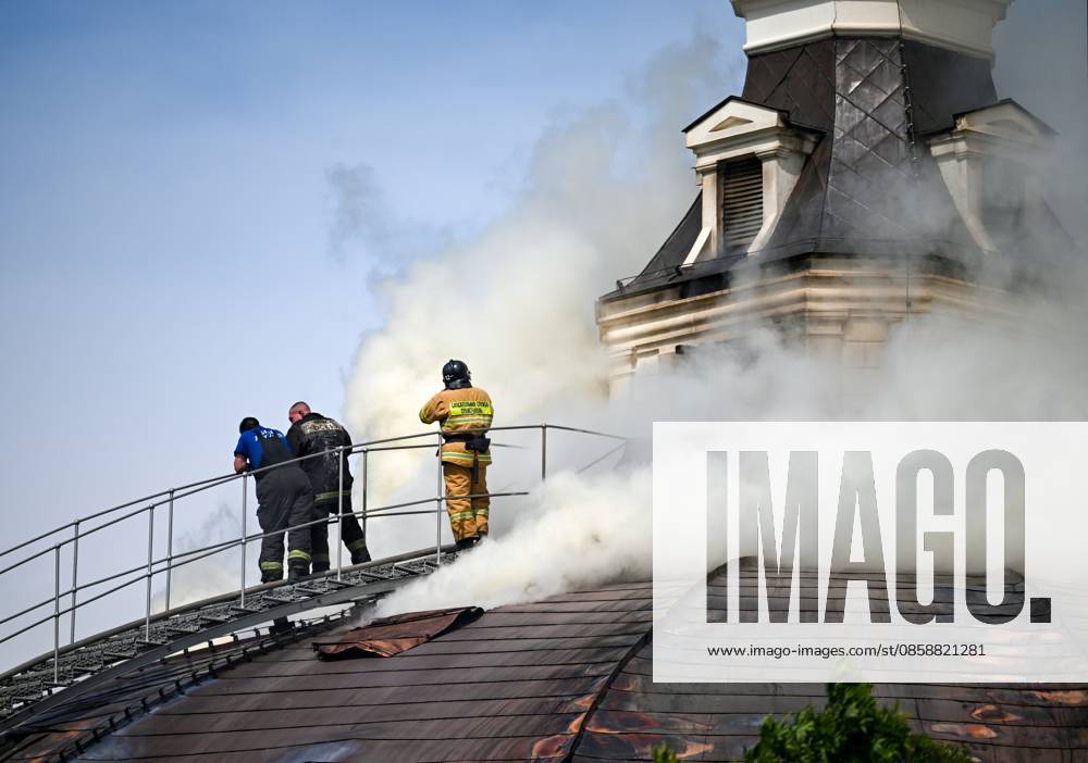 Russia Ukraine Drone Attack 9187262 10.06.2026 Firefighter extinguish fire on the roof of the Defence of Sevastopol 1854-1855 panorama museum, in Sevastopol, Republic of Crimea, Russia. Earlier in the day, Sevastopol Governor Mikhail Razvozhayev said that a Ukrainian fixed-wing drone had struck the building of the museum during the night. A masterpiece by Franz Roubaud housed in the museum has been nearly destroyed, the official said. Konstantin Mihalchevskiy Sputnik Sevastopol Russia