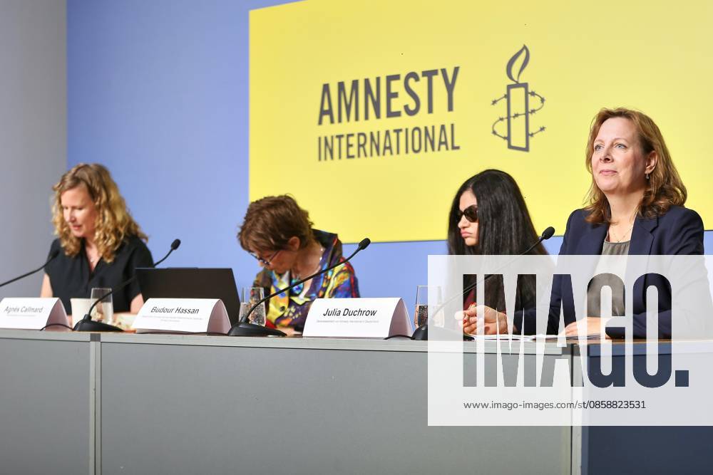 Federal Press Conference Press Conference Amnesty International Ethnic cleansing in the West Bank L R Julia Jorch, Agnès Callamard, Budour Hassan, Julia Duchrow