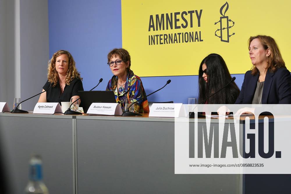 Federal Press Conference Press Conference Amnesty International Ethnic cleansing in the West Bank L R Julia Jorch, Agnès Callamard, Budour Hassan, Julia Duchrow