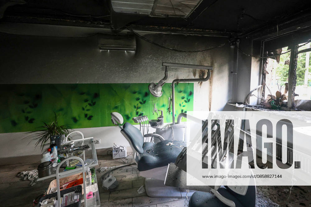 A dental office, situated in an apartment block, is damaged by a Russian drone attack on a district of Kharkiv, Ukraine, June 10, 2026. Russian forces struck the northeastern city with drones, injuring at least eight people. One of the drones hit an apartment block, housing a dental office. (Photo by Viacheslav Madiievskyi Ukrinform) Russians damage dental office in Kharkiv