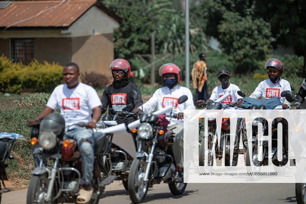 Demokratik Kongo Cumhuriyeti nde, Ebola salginina karsi farkindalik konvoyu BUNIA, DEMOCRATIC REPUBLIC OF THE CONGO - JUNE 10: Motorcycle riders take part in an awareness convoy organized by the World Health Organization (WHO) to educate the public about the Ebola virus in Bunia, Ituri province, Democratic Republic of the Congo, on June 10, 2026. Wearing t-shirts that read Stop Ebola in English and carrying banners with preventive health measures, the Congolese riders paraded through the city streets to raise community awareness amidst a recent outbreak of the Ebola strain. Stringer Anadolu Bunia Democratic Republic of the Congo. Editorial use only. Please get in touch for any other usage.