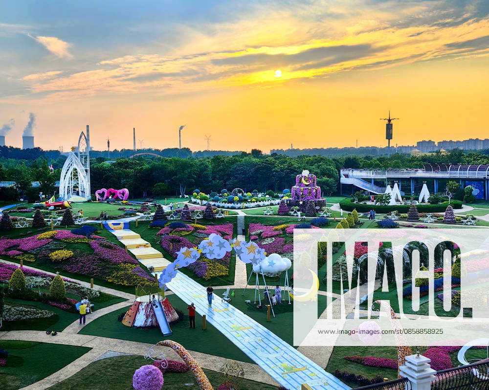 Visitors enjoy the scenery at the Miracle Garden in Shanghai Pujiang Country Park on June 10, 2026 in Shanghai, China. The park has opened to the public free of charge.