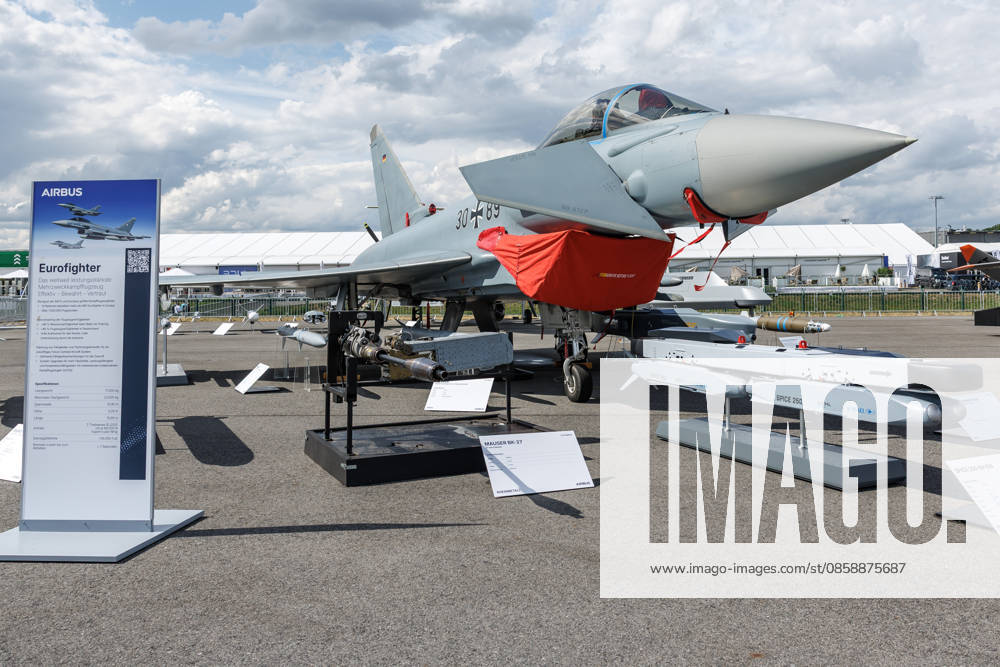 Exhibition at the International Aerospace Exhibition ILA , Berlin ExpoCenter Airport Exhibition of the Eurofighter at the International Aerospace Exhibition ILA , Berlin ExpoCenter Airport in Berlin Brandenburg on 10 06 2026 Berlin Germany