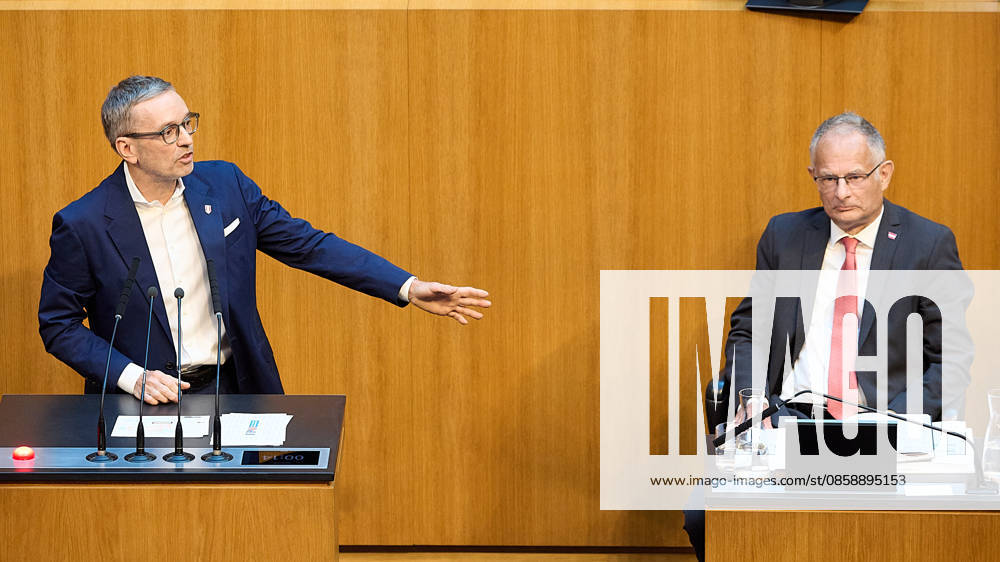 - Wien 11.06.2026 - Debatte Budget Österreichisches Parlament - Der Nationalrat trat heute im Hohen Haus zu einer regluären Nationalratssitzung zusammen. Haupthema war die gestrige Budgetrede des Finanzministers und die Debatte darüber. PHOTO: Finanzminister Markus Marterbauer (SPÖ) auf der Regierungsbank. FPÖ-Bundesparteiobmann Herbert Kickl (L) am Rednerpult. Vienna (AUSTRIA) - Austrian Parliament National Council session - The National Council met today in Parliament for a regular National Council session. The topic of the plenary session was the Budget Speech by the Austrian Minister of Finance. Budget, Finanzen, Staatsfinanzen, Geld, Steuern, Ausgaben, Einnahmen, Regierung, echtes Dopelbudet 2027 28 , 2028, Schulden, Nationa