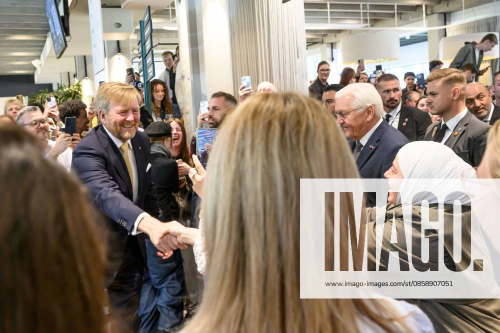 King Willem Alexander During State Visit - Sittard King Willem Alexander of the Netherlands visits VISTA college in Sittard, the Netherlands on June 11, 2026, alongside German Federal President Frank-Walter Steinmeier, his wife Elke Büdenbender, and Dutch Minister of the Interior and Kingdom Relations Pieter Heerma, engaging in discussions with students, teachers, and staff regarding cross-border cooperation between the Netherlands and Germany. Photo by Patrick van Emst NL Beeld Bruno Press ABACAPRESS.COM Netherlands