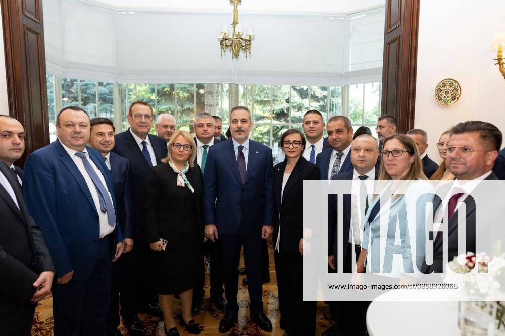 Turkish Foreign Minister Hakan Fidan in Sofia SOFIA, BULGARIA - JUNE 11: Turkish Foreign Minister Hakan Fidan (C) meets with Turkish businesspeople and expatriate politicians as part of his official visit to Sofia, Bulgaria, on June 11, 2026. Murat Gok Anadolu Sofia Bulgaria. Editorial use only. Please get in touch for any other usage.