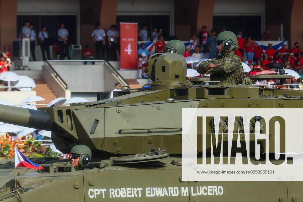 Philippines holds military parade to mark 128th Independence Day MANILA, PHILIPPINES - JUNE 12: Military personnel manoeuvre Sabrah light tanks during a military parade marking the 128th anniversary of Independence Day, in Manila, Philippines, on June 12, 2026. The military parade, which is consisted of the Air Force, Army and Navy and other forces, features different weapons and military assets, including the Israel-made The SPYDER Surface-to-air Missile Systems and Sabrah light tanks. It comes at a time of heightened tensions between Beijing and Manila in the South China Sea. Daniel Ceng Anadolu Manila Philippines. Editorial use only. Please get in touch for any other usage.