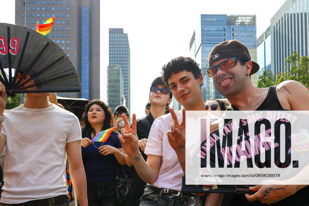 Annual LGBTQ Pride Parade held in central Seoul Participants march during the 27th Seoul Queer Parade in downtown Seoul, South Korea, on June 13, 2026. Seoul South Korea