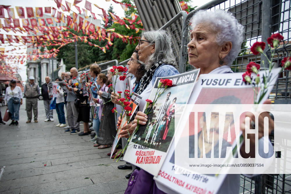 Relatives of the disappeared and human rights defenders gathered at Galatasaray Square in Istanbul during the 1107th weekly vigil of the Saturday Mothers People. In a statement, participants demanded truth and justice for Veysel Guney, who was executed on June 10, 1981, following a controversial military court trial after the 1980 coup in Turkey. The group highlighted that Guney s burial place has remained unknown for 45 years and called on authorities to disclose the location of his remains. Speakers emphasized that revealing the graves of those forcibly disappeared or whose bodies were concealed by state authorities is essential for memory, justice, and human dignity. The weekly gathering continu - ZUMAt171 20260613_zip_t171_005