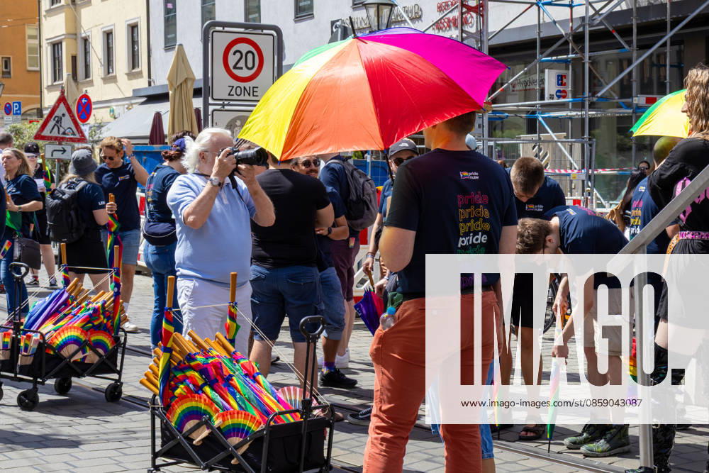 Augsburg, Bavaria, Germany June 13, 2026: Christopher Street Day (CSD) in Augsburg. The parade through the city center promotes the rights of LGBTQ+ people as well as social diversity and tolerance