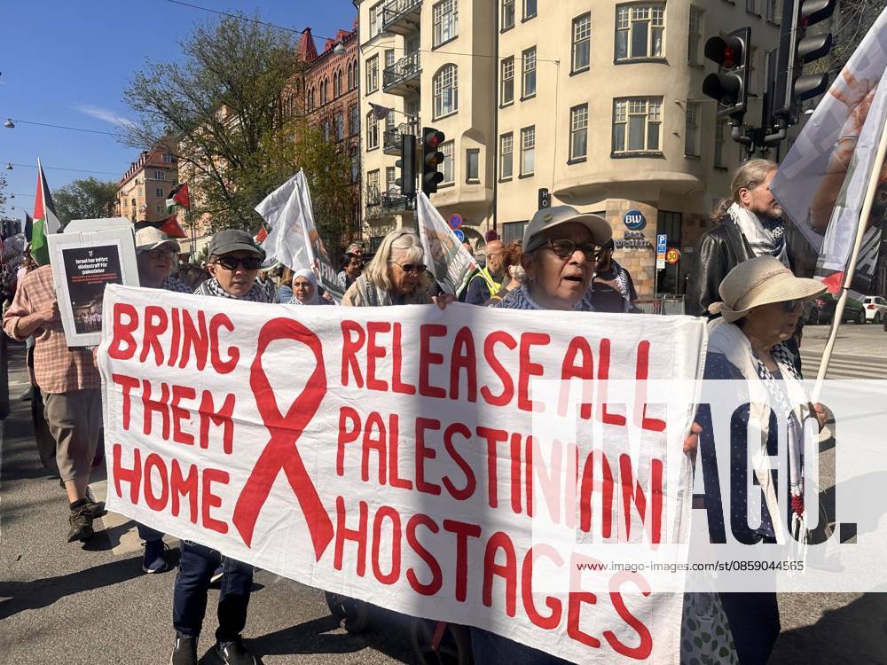 Protests held against Israel’s attacks on Palestine and Lebanon in Stockholm STOCKHOLM, SWEDEN - JUNE 13: Demonstrators carrying Palestinian flag and banners attend protests against Israel’s attacks on Palestine and Lebanon in Stockholm, Sweden, on June 13, 2026. Atila Altuntas Anadolu Stockholm Sweden. Editorial use only. Please get in touch for any other usage.