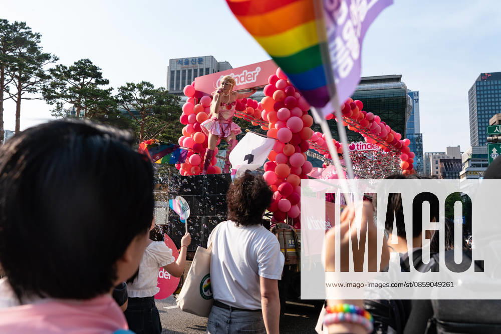 Drag artist GVAN performs on the parade car during the Seoul Queer Parade. The 27th Seoul Queer Parade (SQP) was held in Seoul, South Korea..It is a public cultural event held downtown every year to promote LGBTQIA+ visibility, human rights, cultural enjoyment, and pride. Seoul South Korea - ZUMAs197 20260613_aaa_s197_172