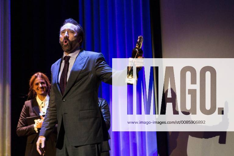 US actor Nicolas Cage speaks after receiving the Honorary Lifetime Achievement Award at the 51st Sitges International Fantastic Film Festival, in Sitges, Spain, 06 October 2018. The festival runs from 04 to 14 October. 51st Sitges Fantastic Film Festival !ACHTUNG: NUR REDAKTIONELLE NUTZUNG!