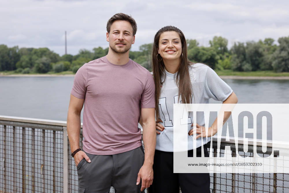 Actor Timmi Trink as boat captain Mark Neumann and actress Altine Emini as team assistant Samira Leka Sam on set for the ZDF crime series WaPo Duisburg in Niehl, Cologne, June 15, 2026, North Rhine-Westphalia, Germany,detected_source_language