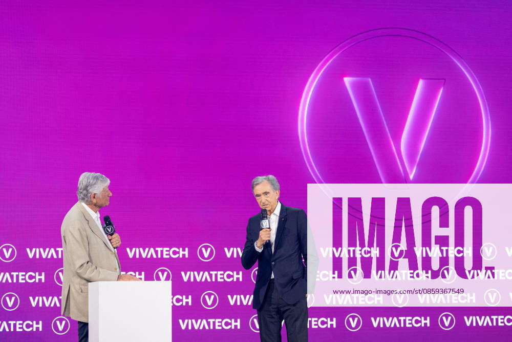 Vivatech 2026 - Opening Ceremony with Bernard Arnault Publicis Groupe s Chairman of the Supervisory Board Maurice Levy and LVMH chairman and CEO Bernard Arnault during the opening ceremony at the VivaTech technology startups and innovation fair at the Paris Expo Porte de Versailles, in Paris, France on June 17, 2026. Photo by Alexis Jumeau ABACAPRESS.COM Paris France