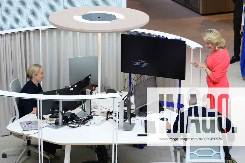 King Philippe And Queen Mathilde Visit Media Square EVERE, BELGIUM - JUNE 18: King Philippe of Belgium and Queen Mathilde of Belgium pictured visiting Media Square, the RTBF s new headquarters in Brussels.on June 18, 2026 in Evere, Belgium, 18 06 2026 Evere Belgium