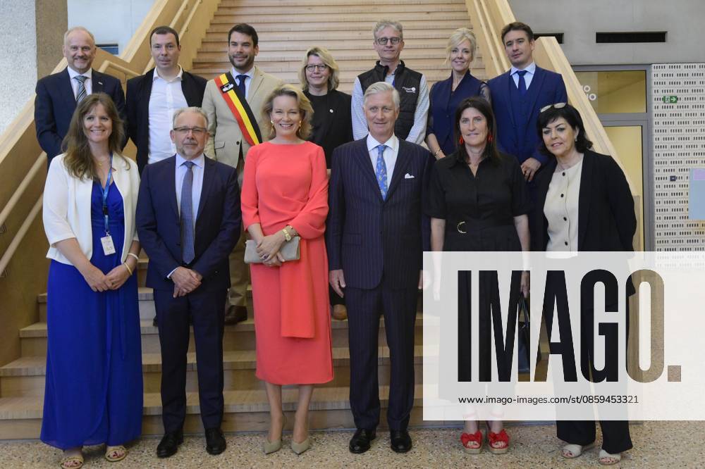 King Philippe And Queen Mathilde Visit Media Square EVERE, BELGIUM - JUNE 18: King Philippe of Belgium and Queen Mathilde of Belgium pictured with Jean-Paul Philippot, CEO RTBF, Thomas Gadisseux, Director of News and Sports RTBF, Nathalie Maleux (RTBF), Joelle Milquet, Jacqueline Galant (MR), Walloon Minister for the Civil Service, Administrative Simplification and Sports Infrastructure visiting Media Square, the RTBF s new headquarters in Brussels.on June 18, 2026 in Evere, Belgium, 18 06 2026 Evere Belgium