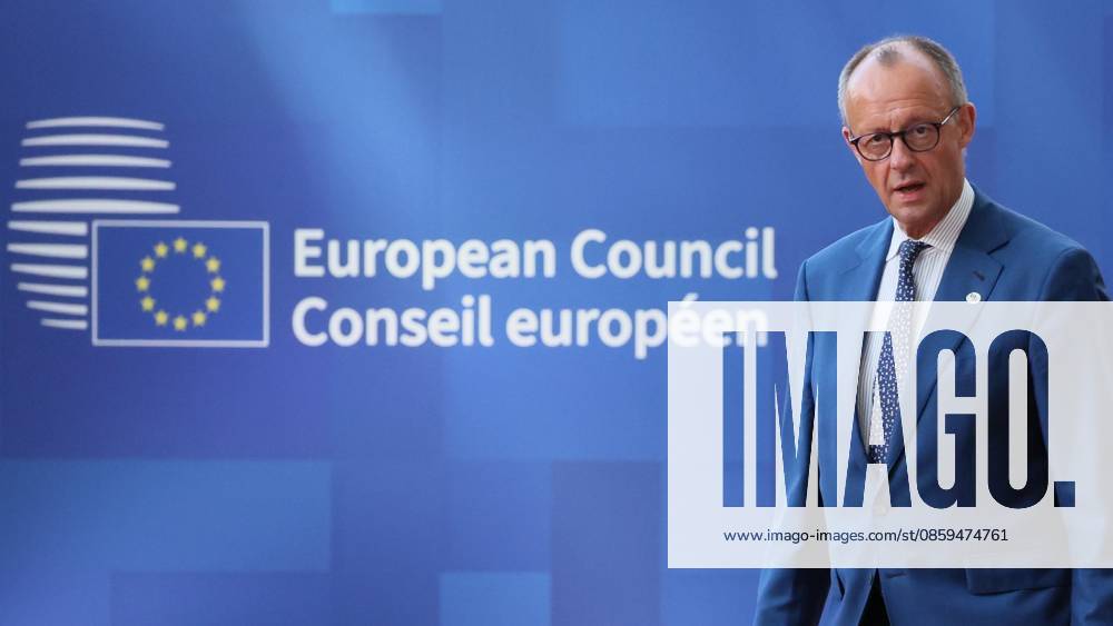 German Chancellor Friedrich Merz arrives for pictured at the arrivals of a European Council Summit, Thursday 18 June 2026, at the Council of the European Union, in Brussels. BENOITxDOPPAGNE 178081705