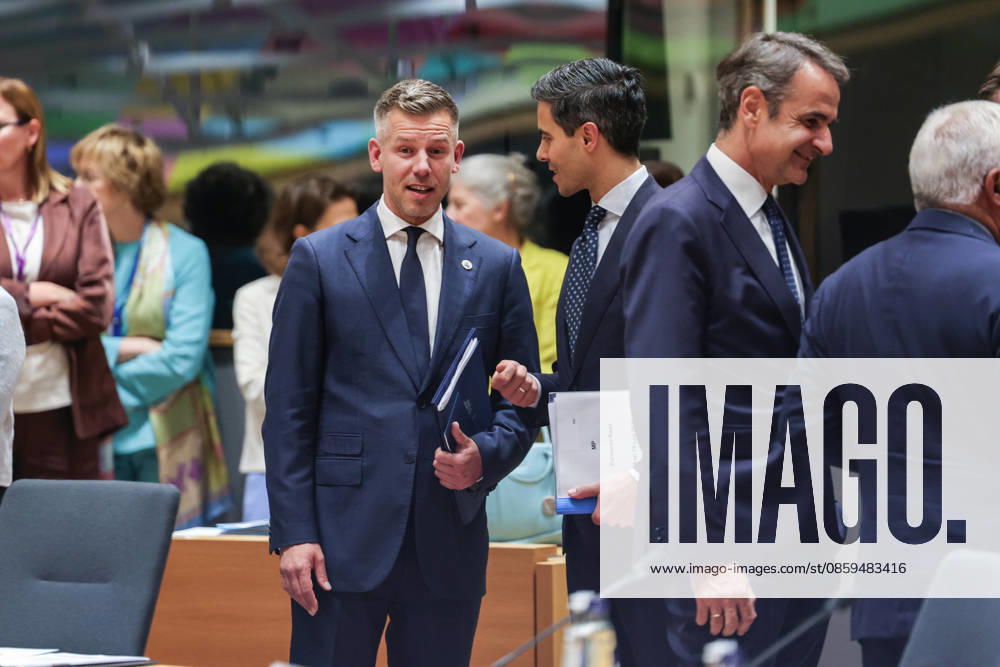PETER MAGYAR (L), Prime Minister of Hungary, speaks with ROB JETTEN (R), Prime Minister of the Netherlands, inside the European Council during the European Council Summit in Brussels. MagyarÃ¢â‚¬â ¢s first European Council summit as HungaryÃ¢â‚¬â ¢s prime minister comes after his Tisza government replaced VIKTOR ORBANÃ¢â‚¬â ¢s long-ruling Fidesz government, opening a new phase in HungaryÃ¢â‚¬â ¢s relations with the European Union and negotiations over Ukraine, frozen EU funds, defence and the blocÃ¢â‚¬â ¢s long-term budget. Brussels European Union - ZUMAo116 20260618_znp_o116_034
