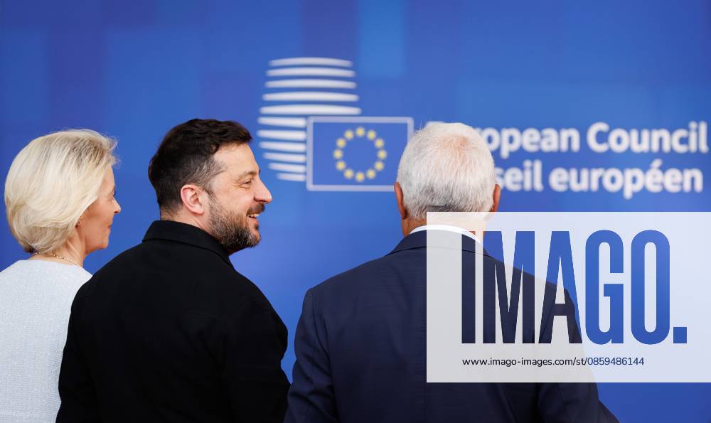 European Commission President Ursula von der Leyen, Ukraine president Volodymyr Zelensky and European Council President Antonio Costa pictured at the arrivals of a European Council Summit, Thursday 18 June 2026, at the Council of the European Union, in Brussels. BENOITxDOPPAGNE 178121071