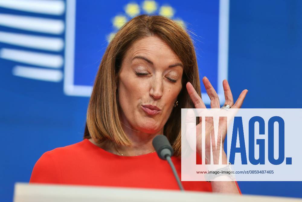Brussels, Belgium, June 18, 2026, Europa Building, EU Summit, Press Conference with European Parliament President Roberta Metsola,detected_source_language