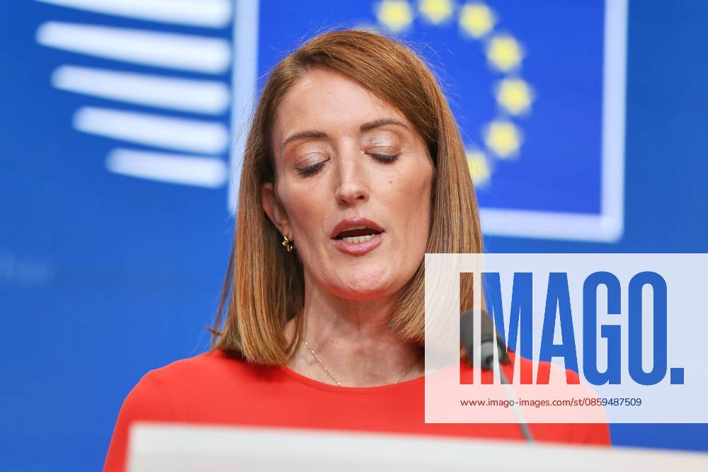 Brussels, Belgium, June 18, 2026, Europa Building, EU Summit, Press Conference with European Parliament President Roberta Metsola,detected_source_language