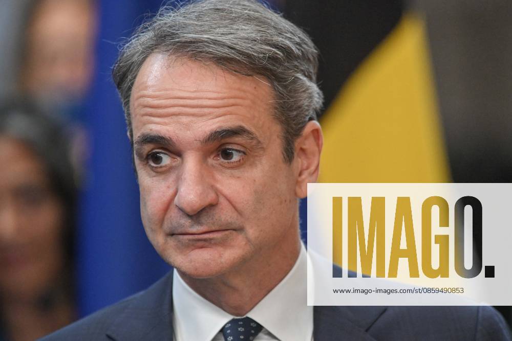 BRUSSELS - Greek Prime Minister Kyrakios Mitsotakis arrives for the first day of the European Council. The leaders of the EU countries are meeting to discuss, among other things, Ukraine and the Middle East. JONAS ROOSENS ANP netherlands out - belgium out