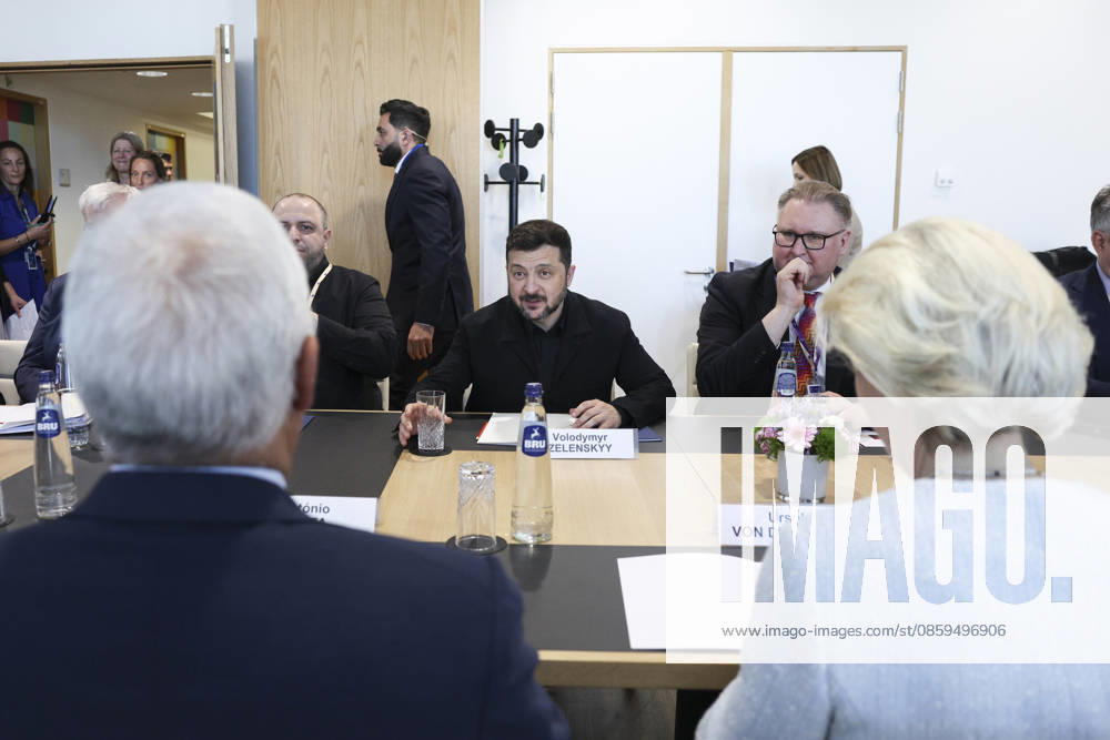 Ukrainian President Volodymyr Zelenskyy (C), European Commission President Ursula von der Leyen (R), and European Council President Antonio Costa (L) attended a meeting during the European Union summit at EU headquarters in Brussels, on June 18, 2026. On the same day, Ukraine launched a major strike against Russia, including an attack on the capital, Moscow, while President Vladimir Putin was meeting with leaders of the ASEAN group in Moscow. Photo European Union BLG2025061803 EuropeanxUnion