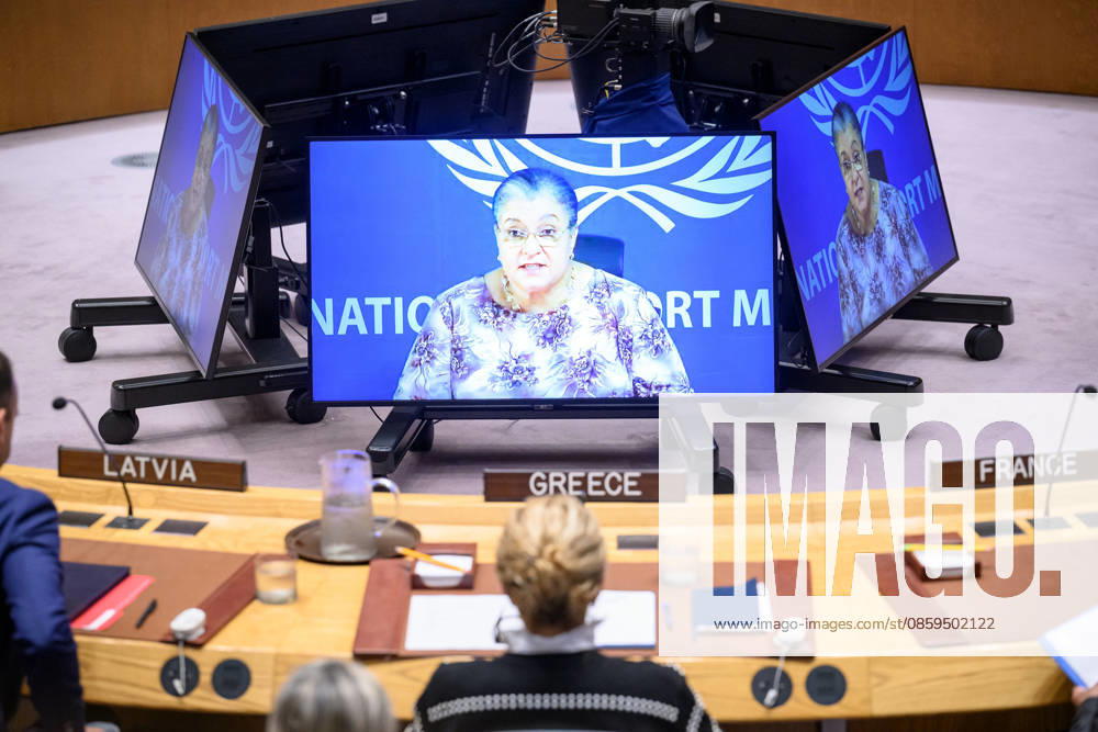 (260618) -- UNITED NATIONS, June 18, 2026 -- The UN secretary-general s special representative for Libya and head of the UN Support Mission in Libya, Hanna Tetteh (on screens), speaks via video link at a Security Council meeting at the UN headquarters in New York, June 18, 2026. The top UN envoy for Libya on Thursday called for advancing the political process in the country, building on the conclusion of a six-month-long structured dialogue. ( UN Photo Handout via Xinhua) UN-SECURITY COUNCIL MEETING-LIBYA LoeyxFelipe