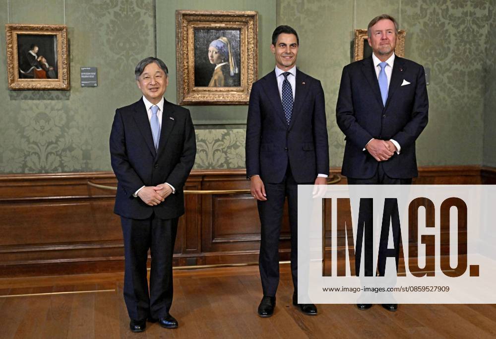 Japan s emperor in The Hague (From L) Emperor Naruhito of Japan, Dutch Prime Minister Rob Jetten and King Willem-Alexander of the Netherlands pose for a photo in front of Johannes Vermeer s Girl with a Pearl Earring at the Mauritshuis in The Hague, the Netherlands, on June 18, 2026, during the emperor s state visit. A14AA0005619438P
