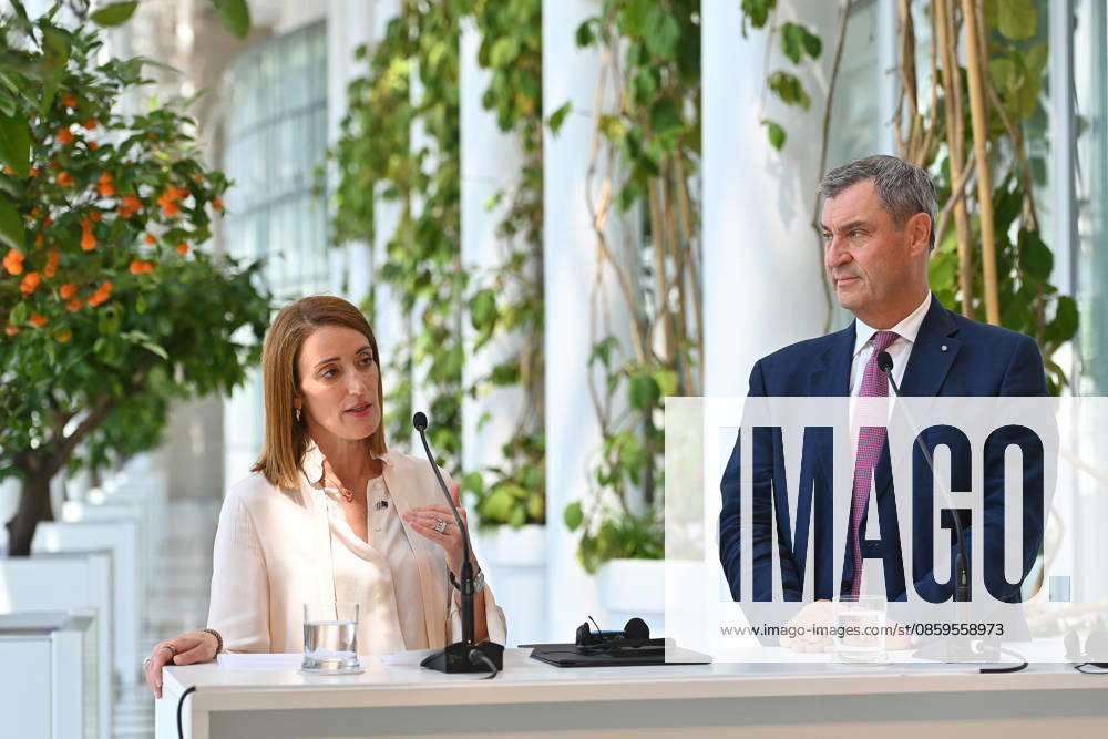 Meeting between Markus SOEDER, Minister-President of Bavaria and CSU Chairman, and Roberta Metsola, President of the European Parliament, on June 19, 2026, in the Orangery of the Bavarian State Chancellery in Munich,detected_source_language