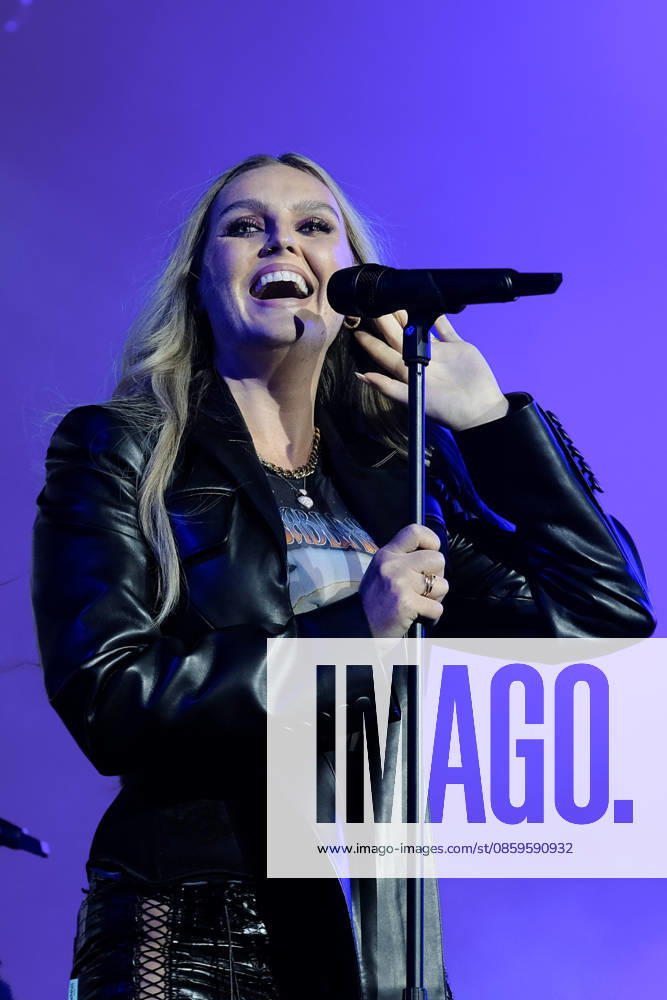 Perrie performs at the Isle of Wight festival in Newport, UK - 19 Jun 2026 English singer songwriter Perrie Louise Edwards known professionally as Perrie performing live on stage at the Isle of Wight festival. Her music career began when she auditioned for The X Factor UK, and joined the line up for Little Mix. She launched her career as a solo artist in 2024 Newport United Kingdom