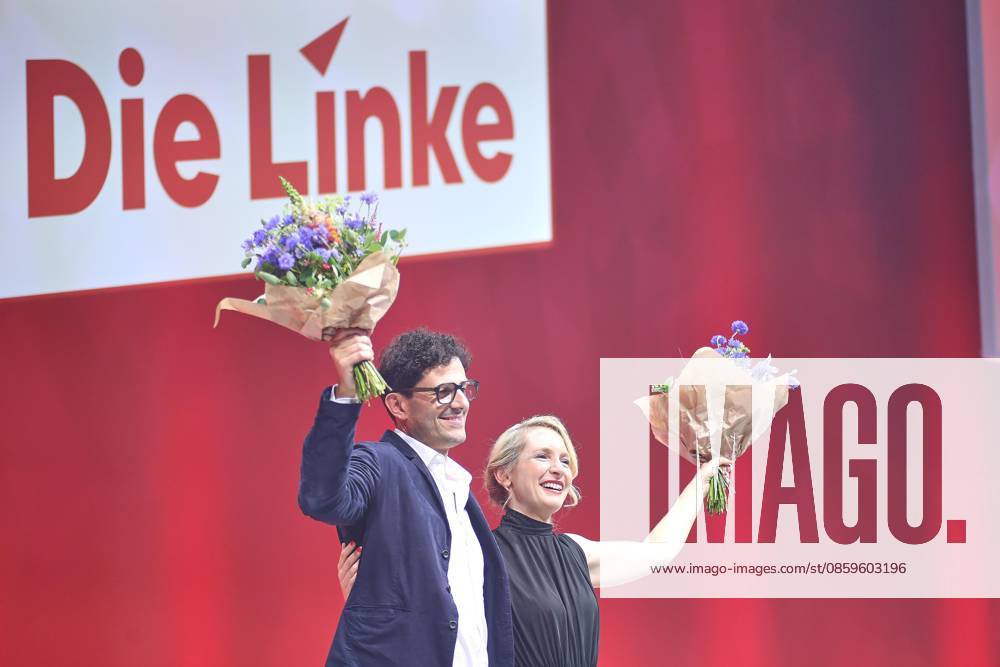 Potsdam, Brandenburg, Germany, June 20, 2026, Metropolis Halle, Federal Party Convention of The Left Party, Luigi Pantisano and Ines Schwerdtner,detected_source_language